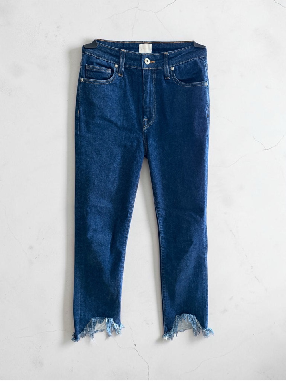 Jonathan Simkhai Dark Blue Frayed Ankle Jeans Sz 28